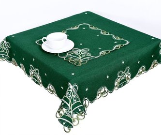 Forbyt, Ubrus vánoční, Zvonky, zelený 35 x 160 cm