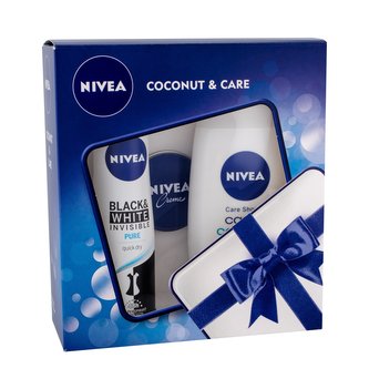 Nivea Care & Coconut sprchový krém 250 ml + antiperspirant For Black & White Pure 150 ml + pleťový krém 30 ml