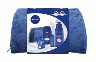Nivea Body Milk tělové mléko 400 ml + sprchový krém 250 ml + antiperspirant Protect & Care 48H 50 ml + balzám na rty 5,5 ml + taška