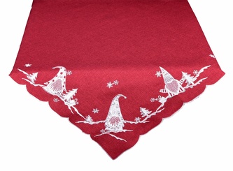 Ubrus Vánoční, Vánoční trpaslíci, červený 35 x 35 cm