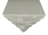 Ubrus Vánoční, Bílo stříbrné vločky, šedý 35 x 35 cm