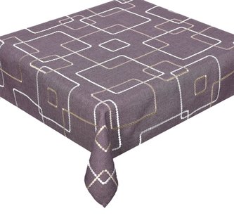 Forbyt, Ubrus celoroční, Korálkové čtverce, hnědý 85 x 85 cm