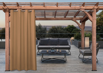 Venkovní zahradní závěs s kroužky MONTANA color 44 cappuccino, 155x220 cm (cena za 1 kus) MyBestHome + DÁREK úvaz ze stejné látky