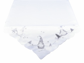 Ubrus Vánoční, Vánoční trpaslíci, bílý 85 x 85 cm