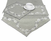 Ubrus celoroční, Květinový věnec, šedý 35 x 160 cm