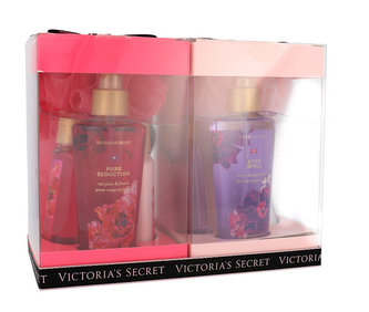 Victoria´s Secret Victoria´s Secret Giftset Love Spell & Pure Seduction - tělový závoj 2x 125 ml + tělové mléko 2x 60 ml + sprchový gel 2x 60 ml + mycí houba 2x