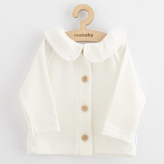 Kojenecký kabátek na knoflíky New Baby Luxury clothing Laura bílý - velikost 68 (4-6m)