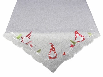 Ubrus Vánoční, Vánoční trpaslíci, šedý 85 x 85 cm