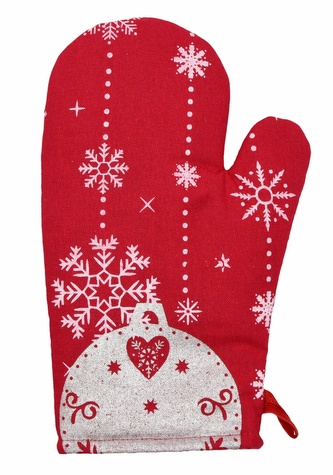 Chňapka kuchyňská, Vločka a baňka, červená