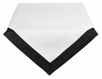 Ubrus Vánoční, Třpytivý ubrus s lemem, bíločerný 85 x 85 cm