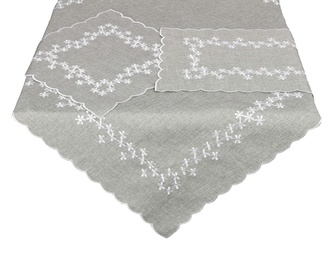 Ubrus celoroční, Pomněnky, šedý 35 x 160 cm