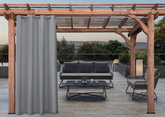 Venkovní zahradní závěs s kroužky MONTANA color 23 šedá, 155x240 cm (cena za 1 kus) MyBestHome + DÁREK úvaz ze stejné látky