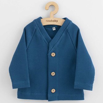 Kojenecký kabátek na knoflíky New Baby Luxury clothing Oliver modrý - velikost 56 (0-3m)