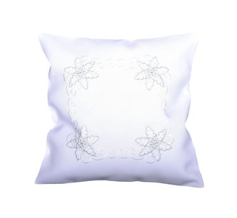 Forbyt, Návlek na polštář, Vánoční hvězda stříbrná 18, bílý, 40 x 40 cm