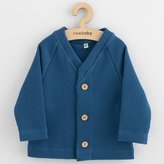 Kojenecký kabátek na knoflíky New Baby Luxury clothing Oliver modrý - velikost 80 (9-12m)