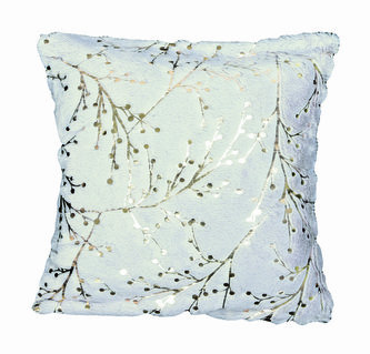 Návlek na polštář, Zlaté větvičky, 40 x 40 cm, šedý