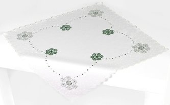 Forbyt, Ubrus vánoční, Vánoční vločka, zelený, čtverec 35 x 35 cm Forbyt, Ubrus vánoční, Vánoční vločka, zelený, čtverec 35 x 35 cm