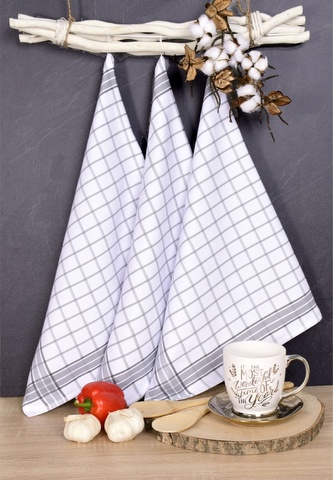 Luxusní kuchyňské utěrky, Grey set Egyptská bavlna set 3 ks