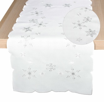 Ubrus Vánoční, Sněhové vločky, bílý pr. 85 cm
