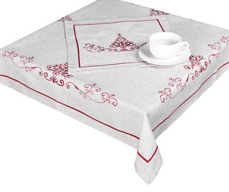 Forbyt, Ubrus Vánoční, Stromeček s lemem, režný 35 x 35 cm