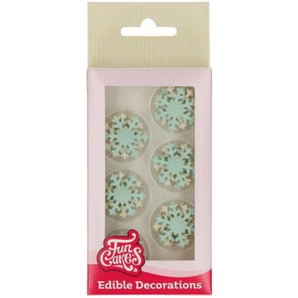 Cukrová dekorace sněhové vločky 6ks - CakeSupplies