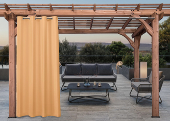 Venkovní zahradní závěs s kroužky MONTANA color 37 latte, , 155x220 cm (cena za 1 kus) MyBestHome + DÁREK úvaz ze stejné látky