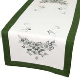 Forbyt, Vánoční ubrus, Zvonky s lemem, zelený, obdélník 30 x 45 cm