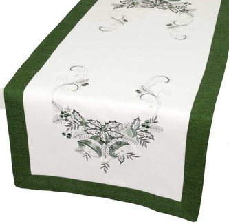 Forbyt, Vánoční ubrus, Zvonky s lemem, zelený, obdélník 30 x 45 cm