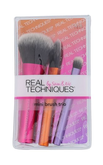 Real Techniques Brushes štětec na make-up 1 ks + štětec na oční stíny 1 ks + štětec na pudr 1 ks