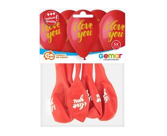 Balony Premium Hel I Love You 5szt