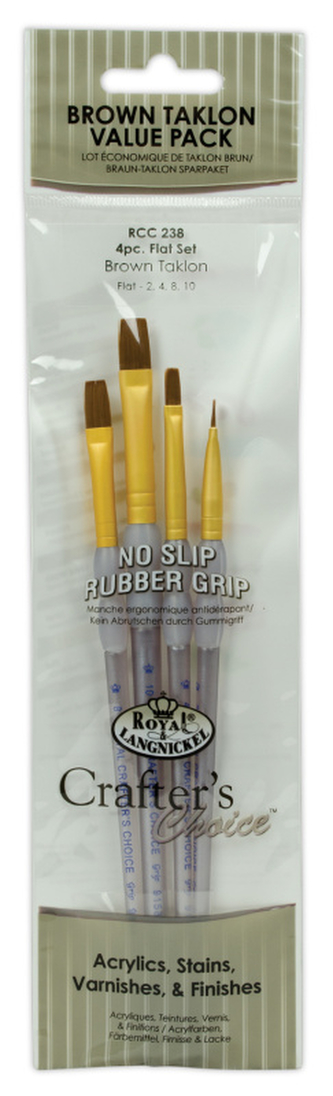 Malířské štětce 4ks ,,Brown Taklon Flat " 2,4,8,10