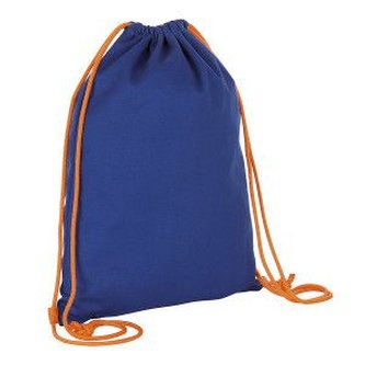 Batůžek - plátěný vak 33x45cm barva batohu: Modrý s oranžovou šňůrkou