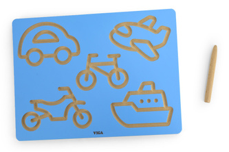 Dřevěná tabulka - dopravní prostředky