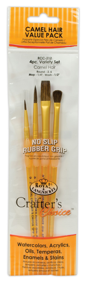 Malířské štětce kulaté 4 ks - ,,Synthetic Camel Hair" č. 1/2,2,6, 1/4