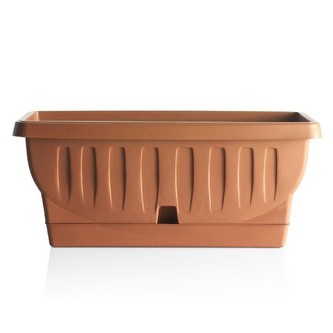 BAMA Truhlík Natura WT 50cm s podtáckem, barva terraccotta