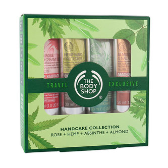 The Body Shop Wild Rose krém na ruce Wild Rose 30 ml + ochranný krém na ruce Hemp 30 ml + krém na ruce Absinthe 30 ml + krém na ruce Almond 30 ml