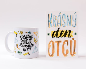Chaukiss SET Hrnek - "S tátou jako ty se nemůže nikdo měřit" + přáníčko