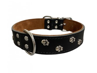 HUHUBAMBOO obojek BONNY kožený 45cm, černý