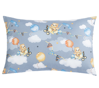 Povláček bavlna - medvídek v letadle - povláček 40x60cm na zip ( pouze povlak )