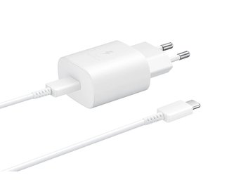 EP-TA800XWE Samsung 25W Cestovní nabíječka + USB-C Datový Kabel White (Pošk. Balení)