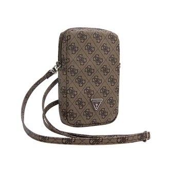 Guess PU 4G Triangle Logo Wallet Phone Bag Zipper Brown
