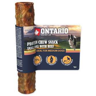 ONTARIO Protein žvýkací pamlsek malá rolka s hovězím