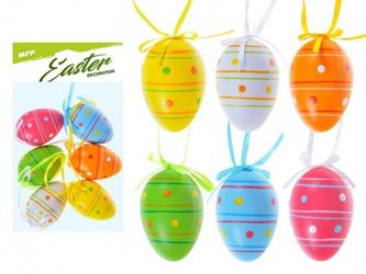 Ozdoba jajka plastik nadruk 6cm 6szt