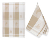 Kuchyňská utěrka 1ks - šálky a pečivo - béžová - 50x70 cm