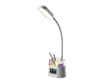 LED stolní lampička Immax FRESHMAN s RGB podsvícením, držák na tužky, bílá LED stolní lampička Immax FRESHMAN s RGB podsvícením, držák na tužky, bílá