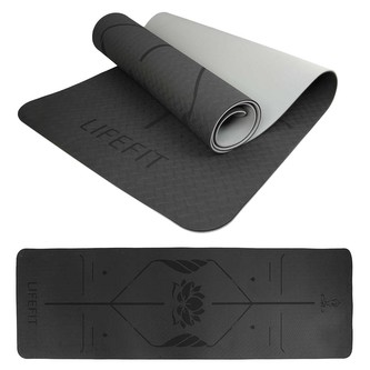 Podložka LIFEFIT® YOGA MAT LOTOS DUO, 183x58x0,6cm, černá