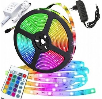LED pásek SMD 2835 RGB s dálkovým ovládáním, cívka 5m, 60 led/m