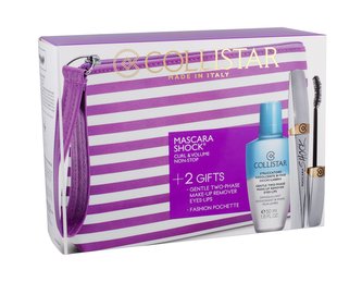 Collistar Shock řasenka 8 ml + odličovací přípravek Gentle Two Phase 50 ml + kosmetická taška Collistar Shock řasenka 8 ml + odličovací přípravek Gentle Two Phase 50 ml + kosmetická taška