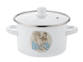 SMALTOVANÝ HRNEC S POKLIČKOU 20CM 4,2L KOHOUT