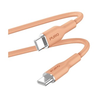 PURO Soft USB-C/USB-C kabel, 1,5 m oranžový